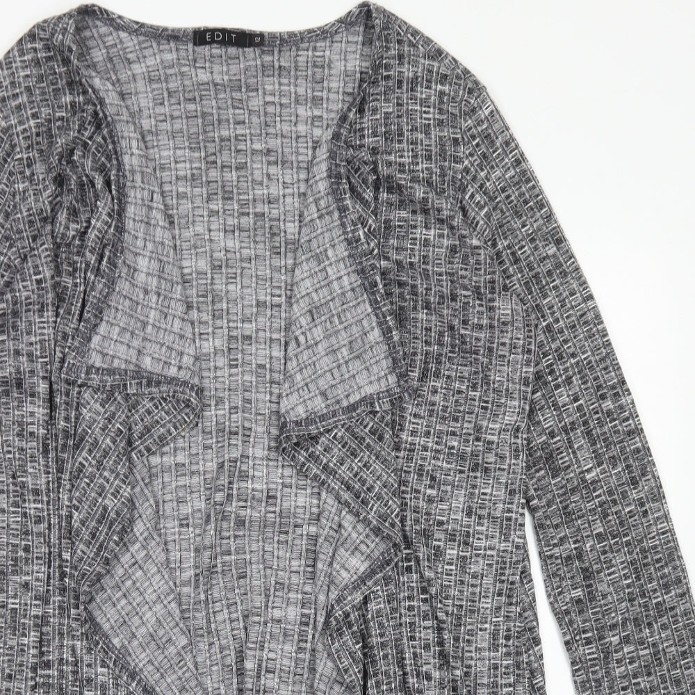 EDIT Womens Grey Round Neck  Viscose Cardigan Jumper Size 12