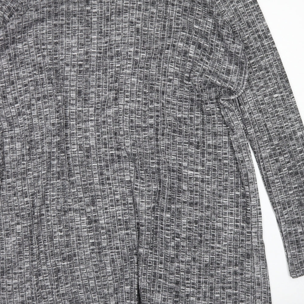 EDIT Womens Grey Round Neck  Viscose Cardigan Jumper Size 12