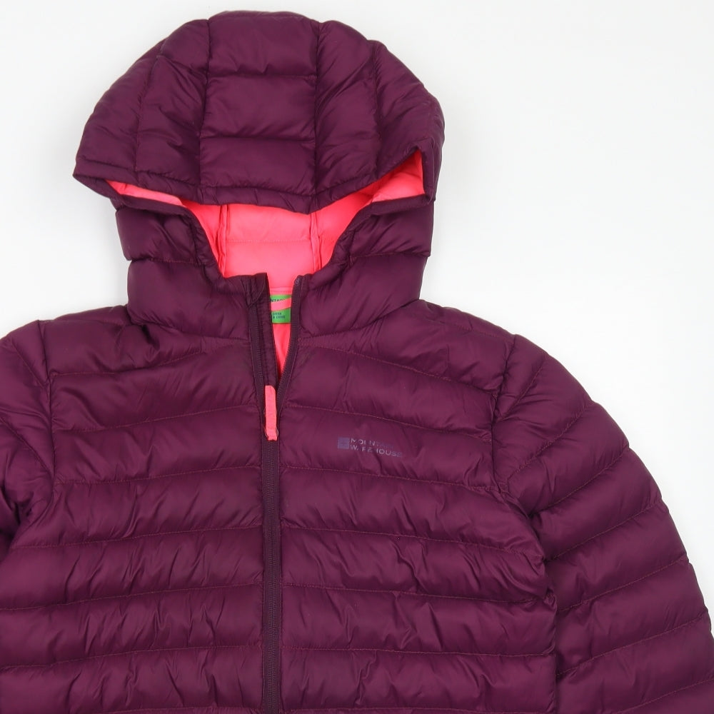 Mountain Warehouse Girls Purple   Puffer Jacket Jacket Size 13 Years  Zip