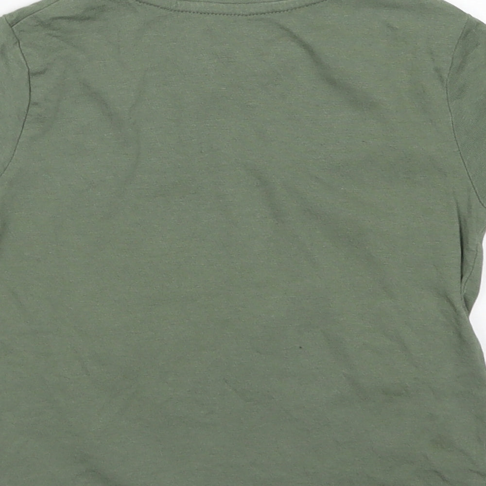 Primark Boys Green  Cotton Basic T-Shirt Size 18-24 Months Crew Neck  - Dinosaur T-Rex