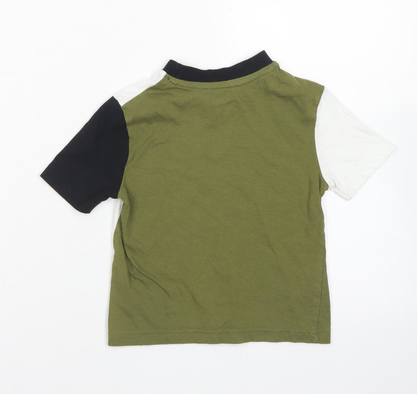 Studio Boys Green Colourblock Cotton Basic T-Shirt Size 12-18 Months Crew Neck  - Little Legend