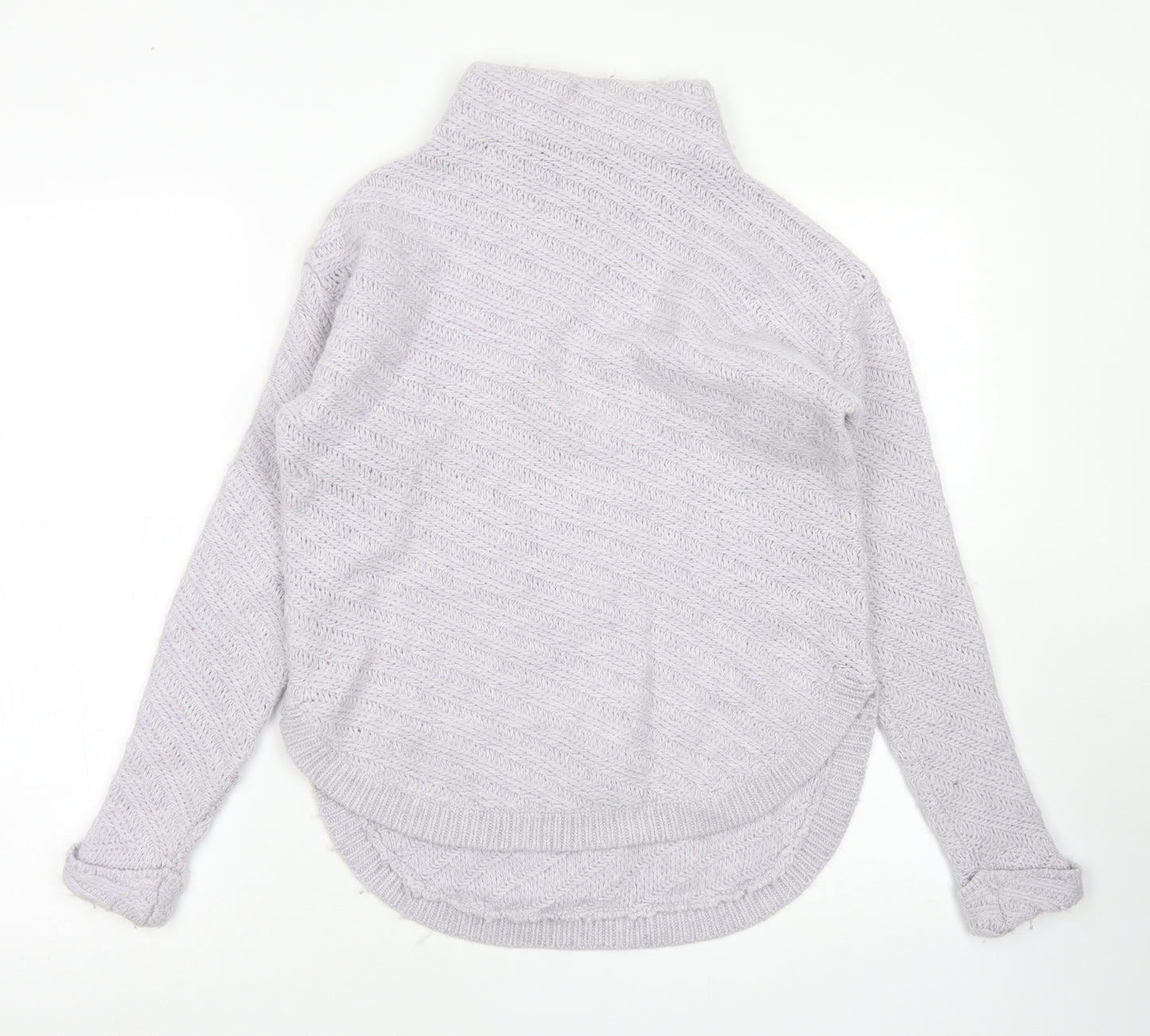 Mint Velvet Womens Purple Mock Neck  Acrylic Pullover Jumper Size XS