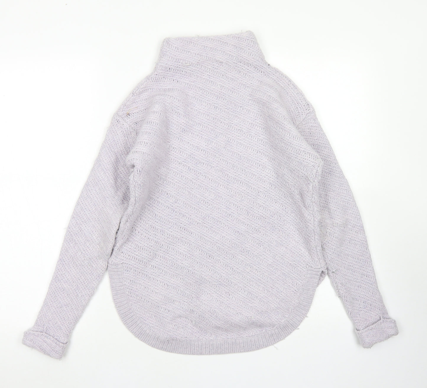 Mint Velvet Womens Purple Mock Neck  Acrylic Pullover Jumper Size XS