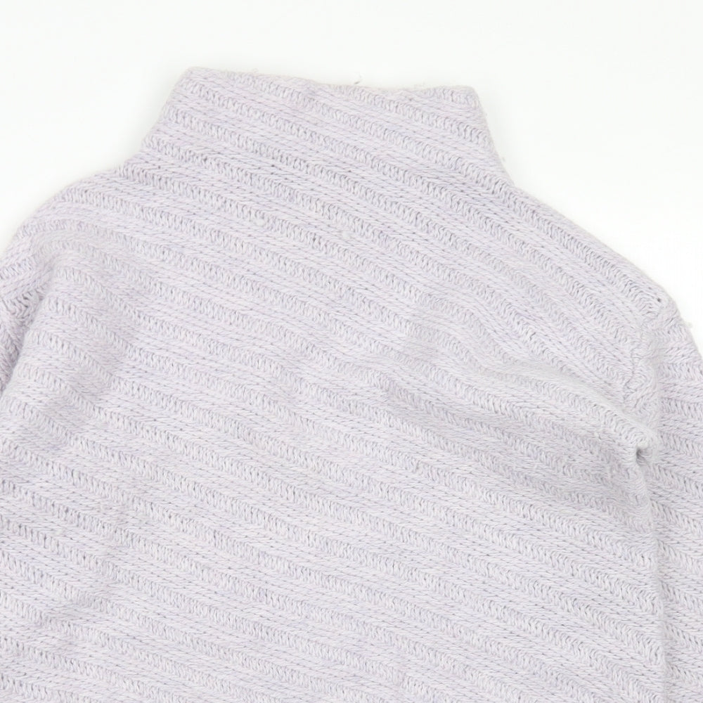 Mint Velvet Womens Purple Mock Neck  Acrylic Pullover Jumper Size XS