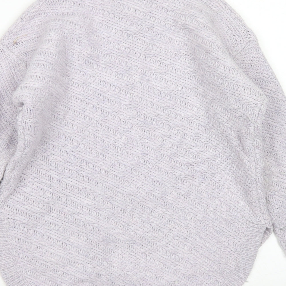 Mint Velvet Womens Purple Mock Neck  Acrylic Pullover Jumper Size XS