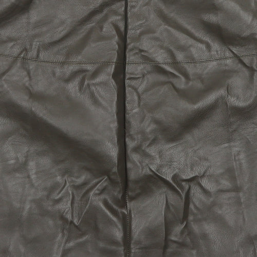 Missguided Womens Green  Polyurethane A-Line Skirt Size 8   Zip