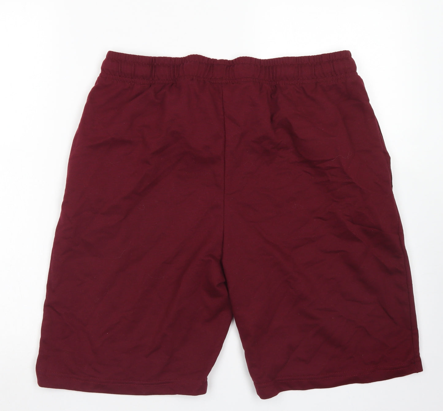Boohoo Man Mens Red  Cotton Sweat Shorts Size L L9 in Regular Drawstring