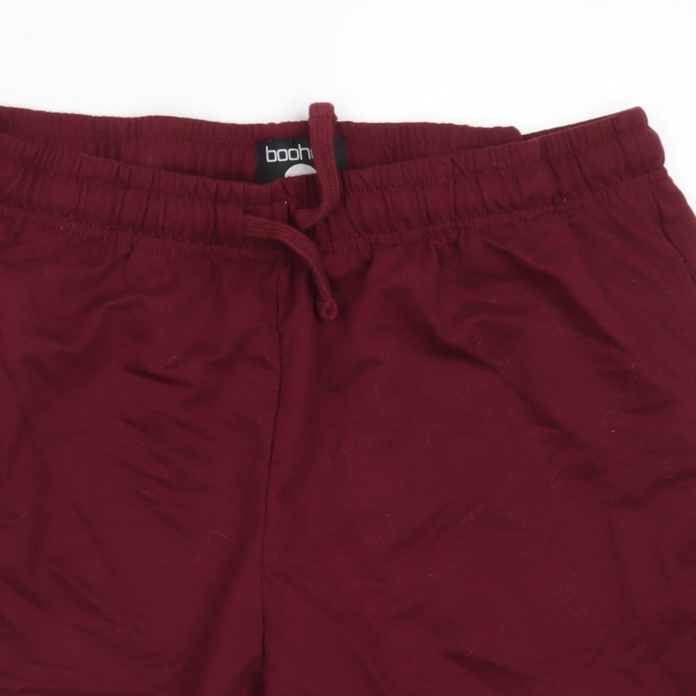 Boohoo Man Mens Red  Cotton Sweat Shorts Size L L9 in Regular Drawstring