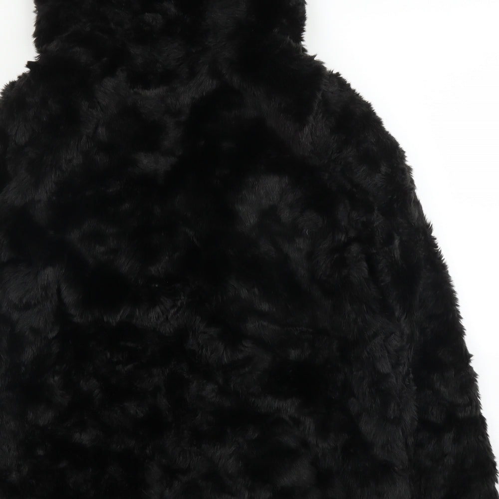 New Look Womens Black   Overcoat Coat Size 10  Hook & Eye