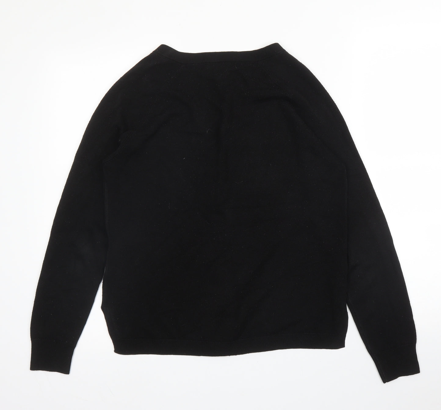 Primark Womens Black V-Neck  Acrylic Cardigan Jumper Size 12