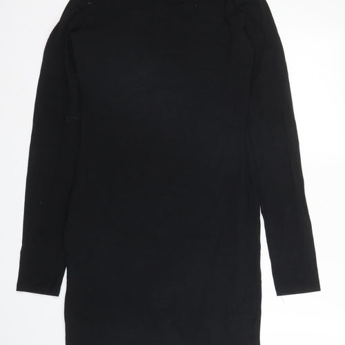 H&M Womens Black  Cotton Bodycon  Size XS  Round Neck