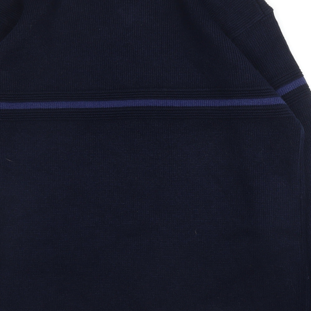 Petroleum Mens Blue V-Neck  Acrylic Pullover Jumper Size XL