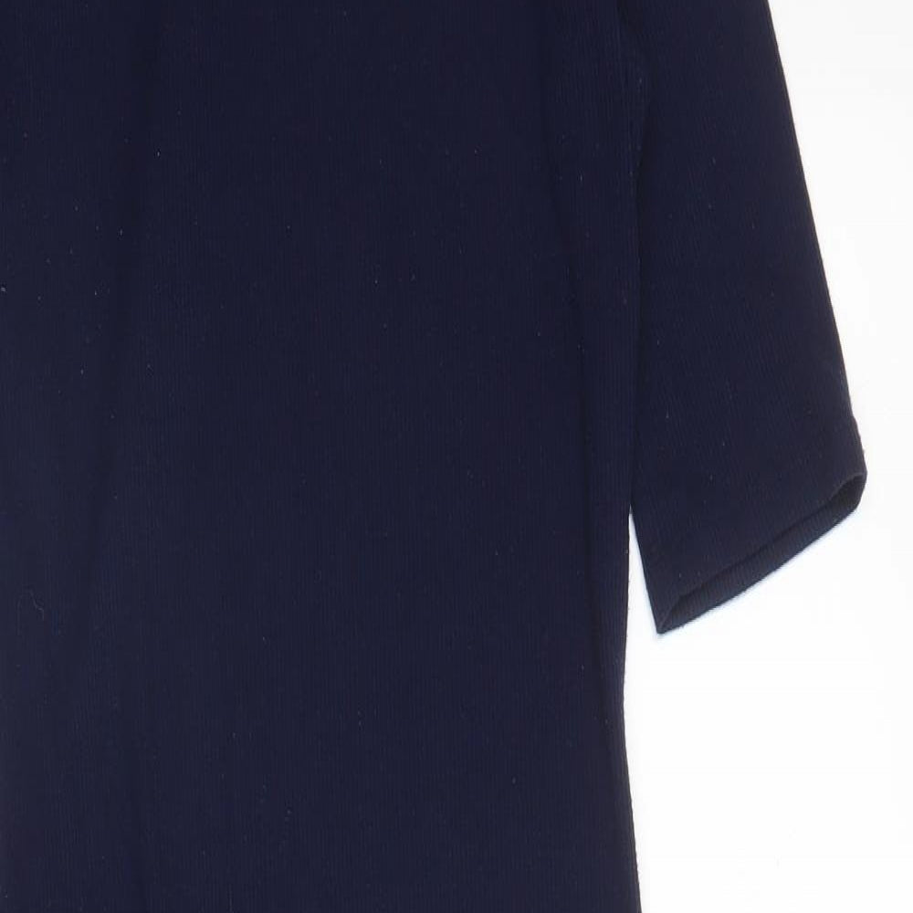 River Island Womens Blue  Viscose Bodycon  Size 8  Mock Neck