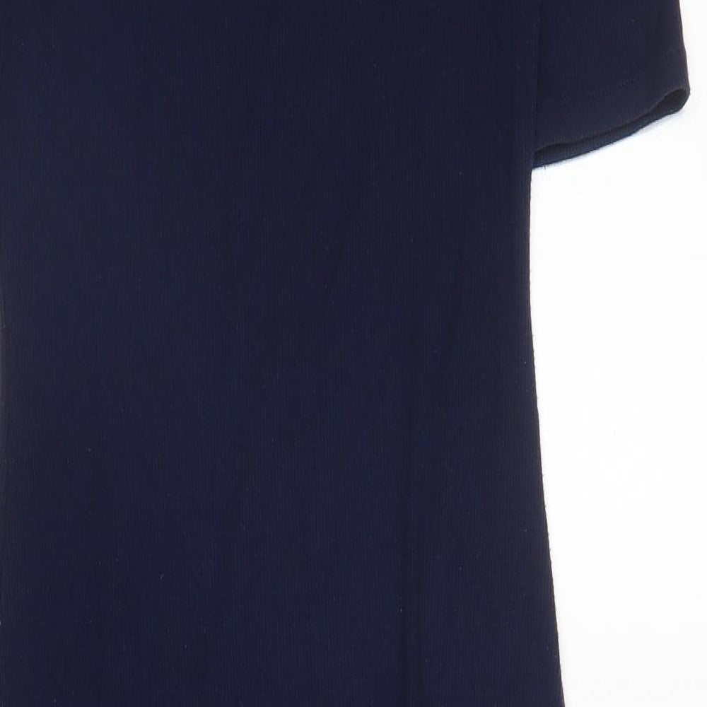 River Island Womens Blue  Viscose Bodycon  Size 8  Mock Neck