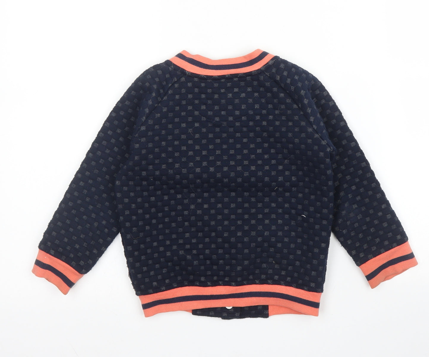 Nutmeg Girls Blue High Neck  Polyester Cardigan Jumper Size 4 Years  Snap