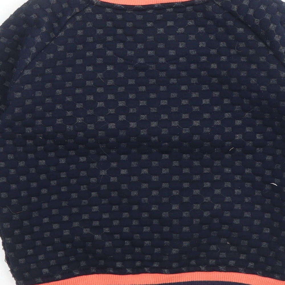 Nutmeg Girls Blue High Neck  Polyester Cardigan Jumper Size 4 Years  Snap