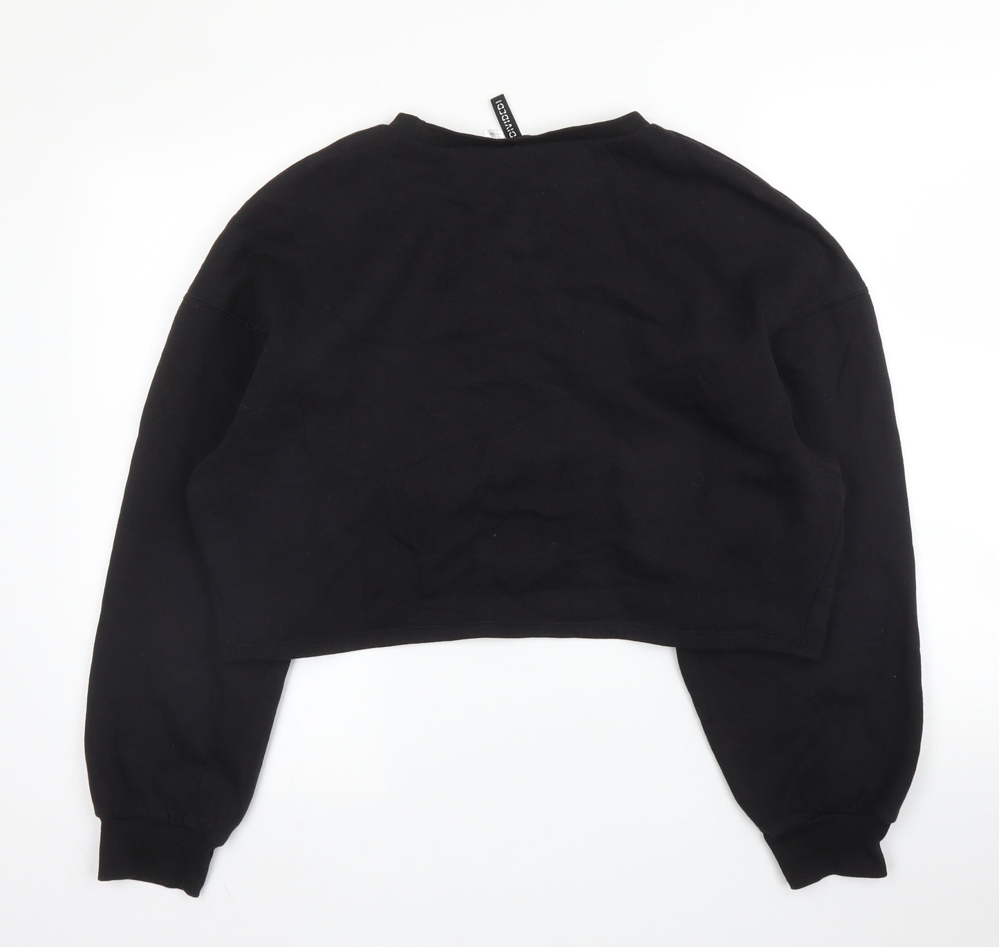 H&M Womens Black Round Neck  Cotton Pullover Jumper Size XL