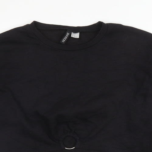 H&M Womens Black Round Neck  Cotton Pullover Jumper Size XL