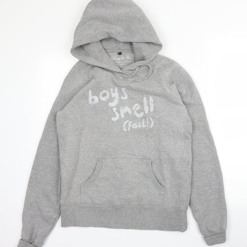 Bunty & Co Girls Grey  Cotton Pullover Hoodie Size L