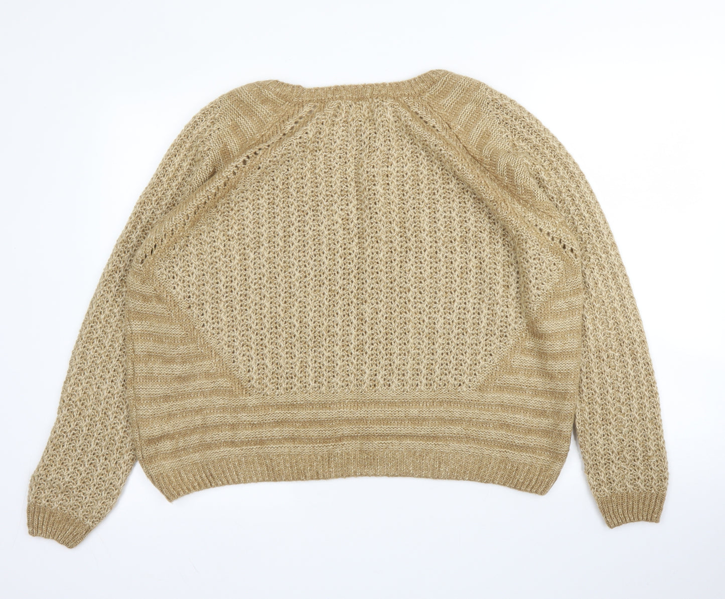 NEXT Womens Beige Round Neck  Acrylic Pullover Jumper Size 20