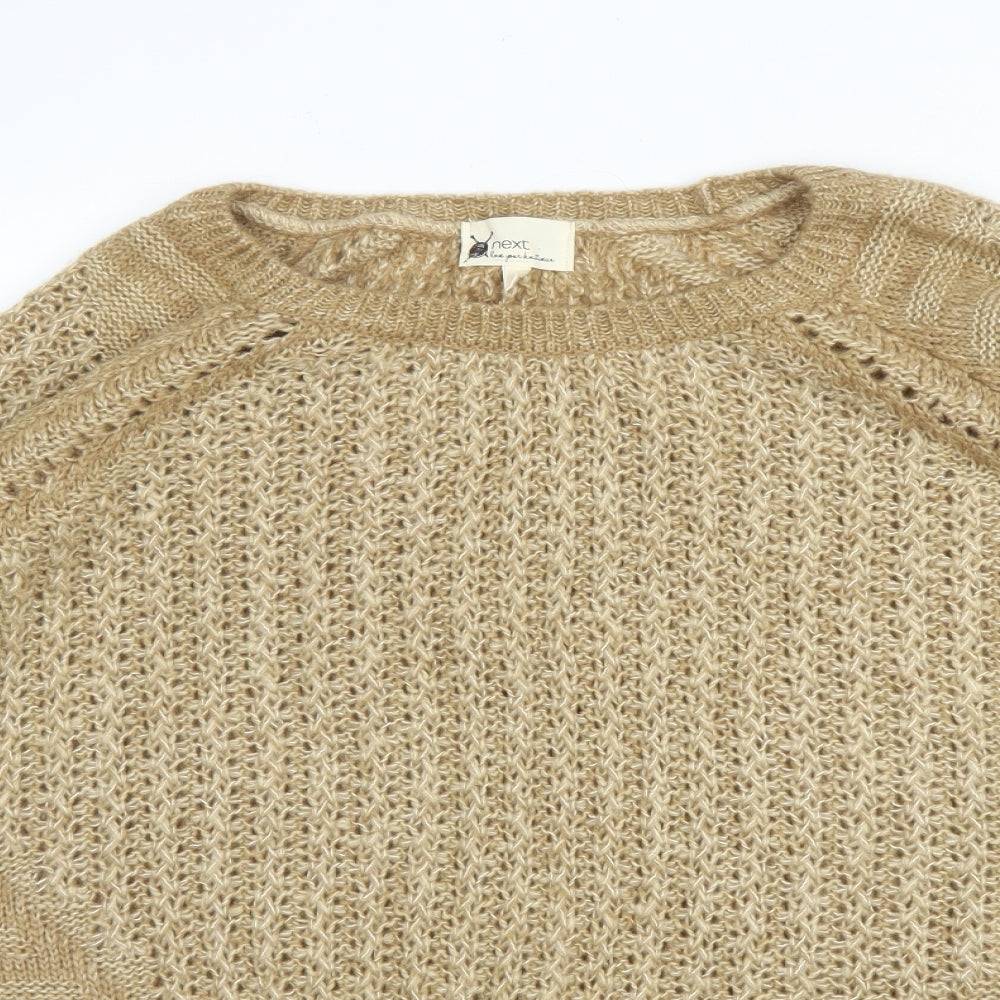NEXT Womens Beige Round Neck  Acrylic Pullover Jumper Size 20