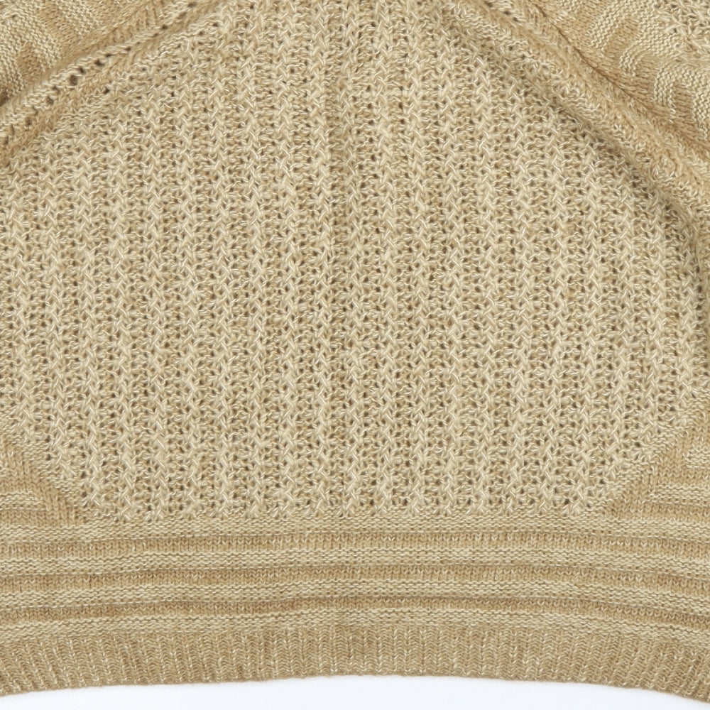 NEXT Womens Beige Round Neck  Acrylic Pullover Jumper Size 20