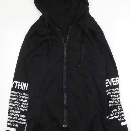 Preworn Womens Black  Polyester Full Zip Hoodie Size S  Zip