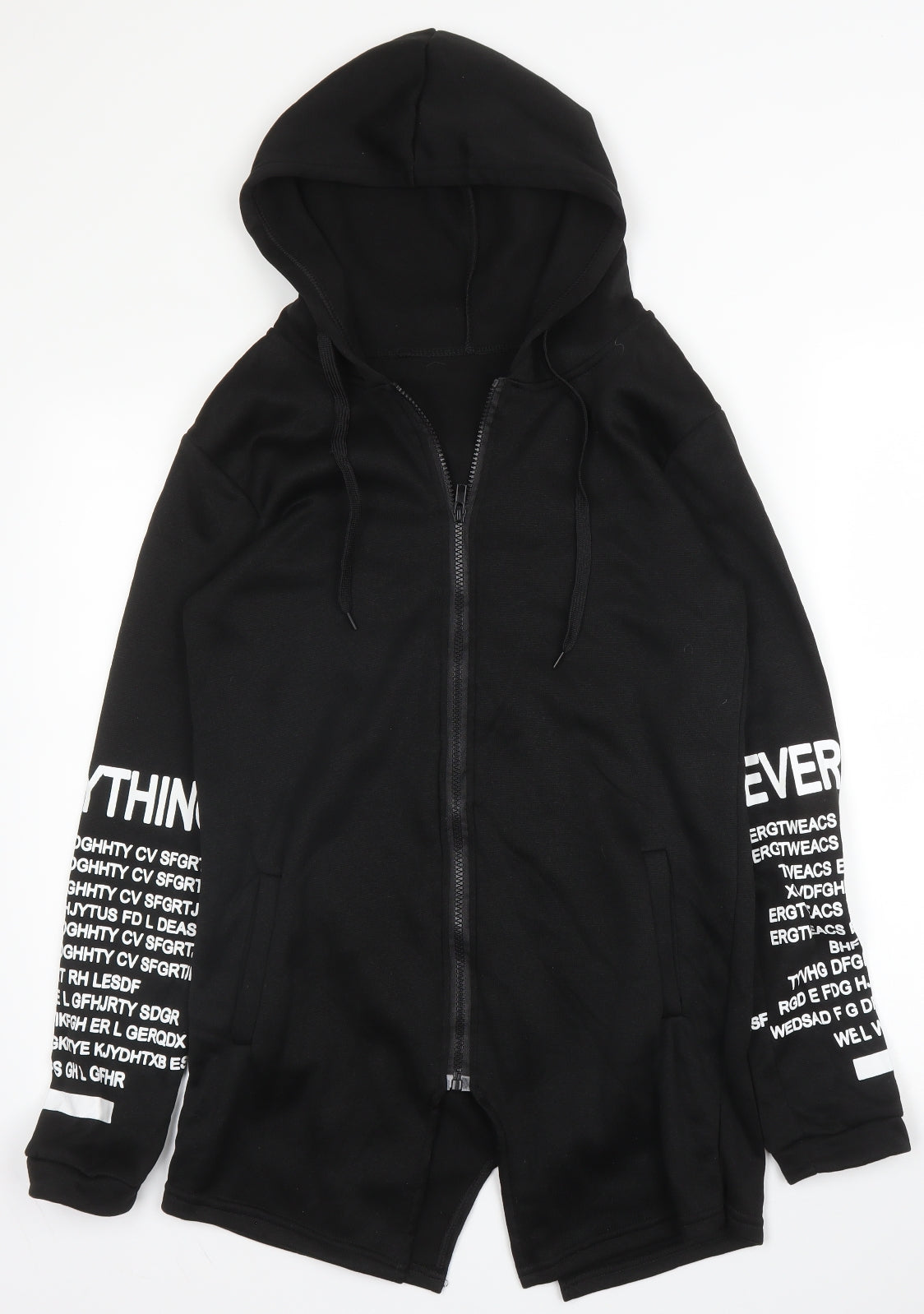 Preworn Womens Black  Polyester Full Zip Hoodie Size S  Zip