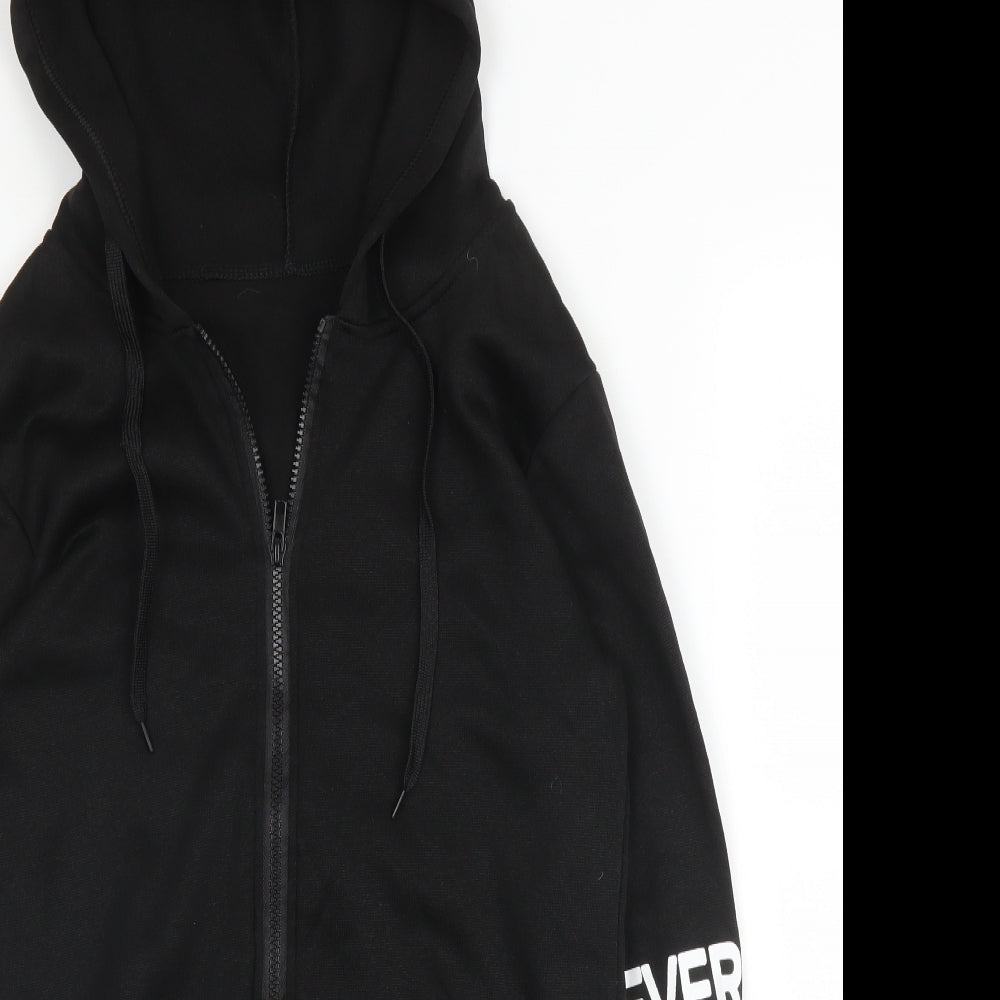 Preworn Womens Black  Polyester Full Zip Hoodie Size S  Zip