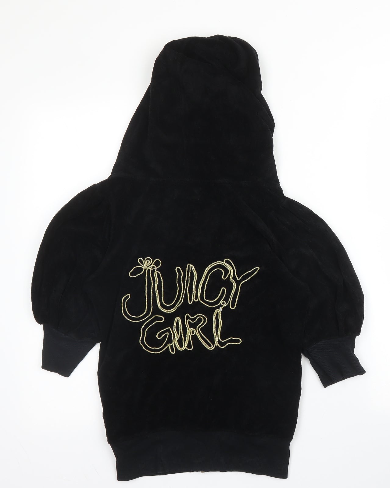 Juicy Couture Womens Black  Cotton Full Zip Hoodie Size S  Zip