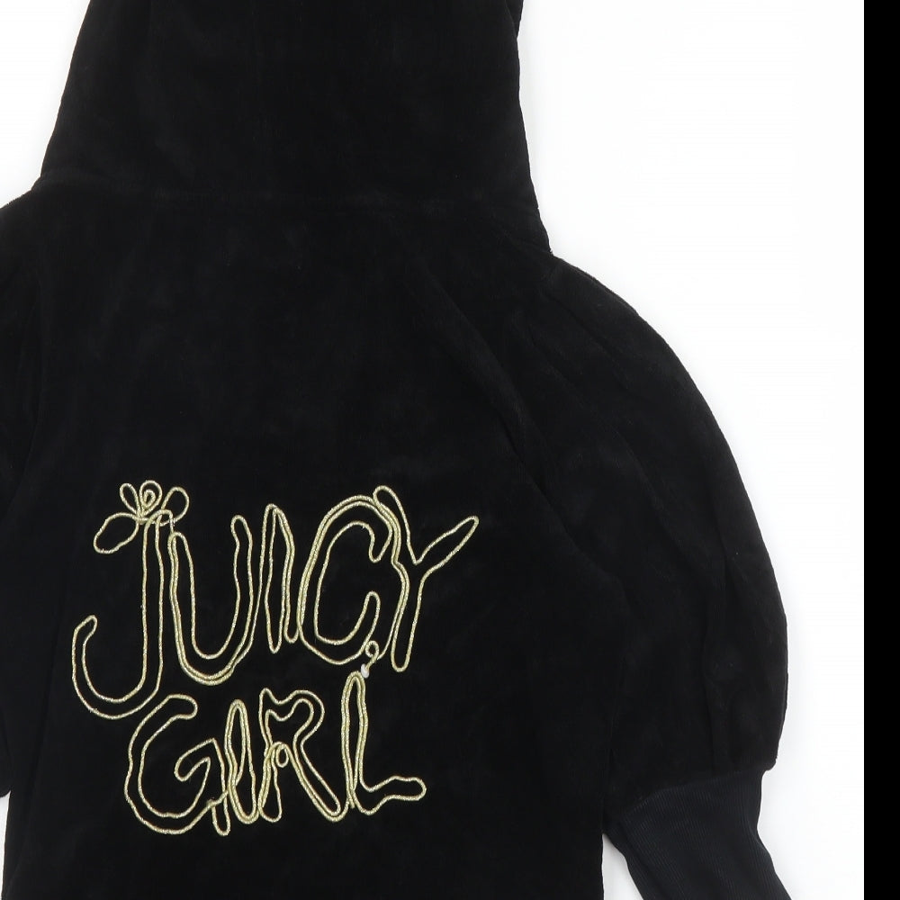 Juicy Couture Womens Black  Cotton Full Zip Hoodie Size S  Zip