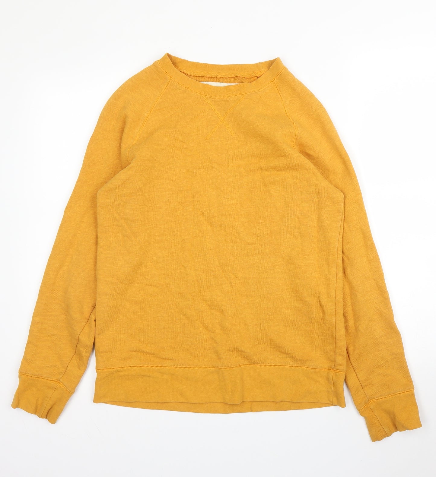 Twenty One Mens Yellow Round Neck  Cotton Pullover Jumper Size S