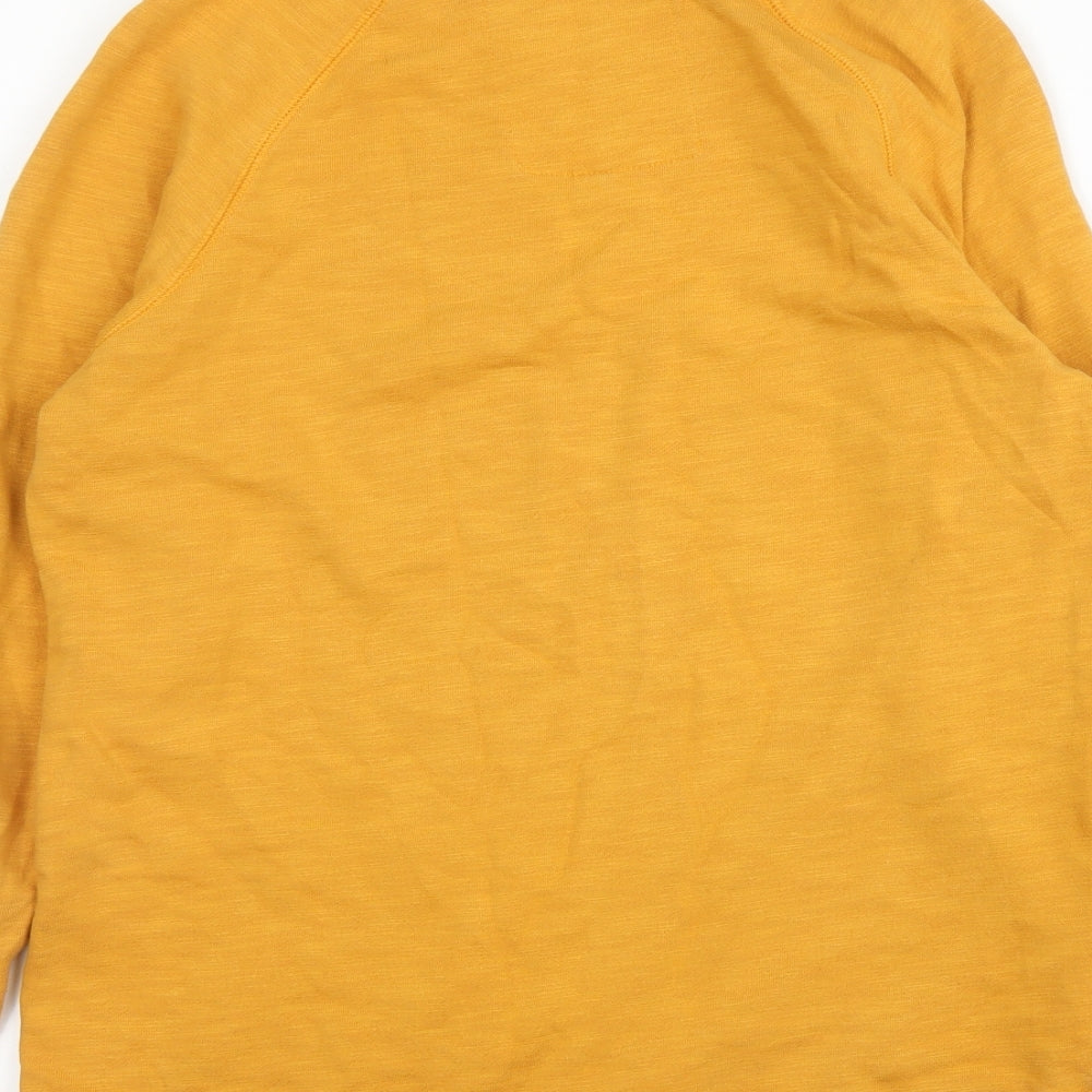 Twenty One Mens Yellow Round Neck  Cotton Pullover Jumper Size S
