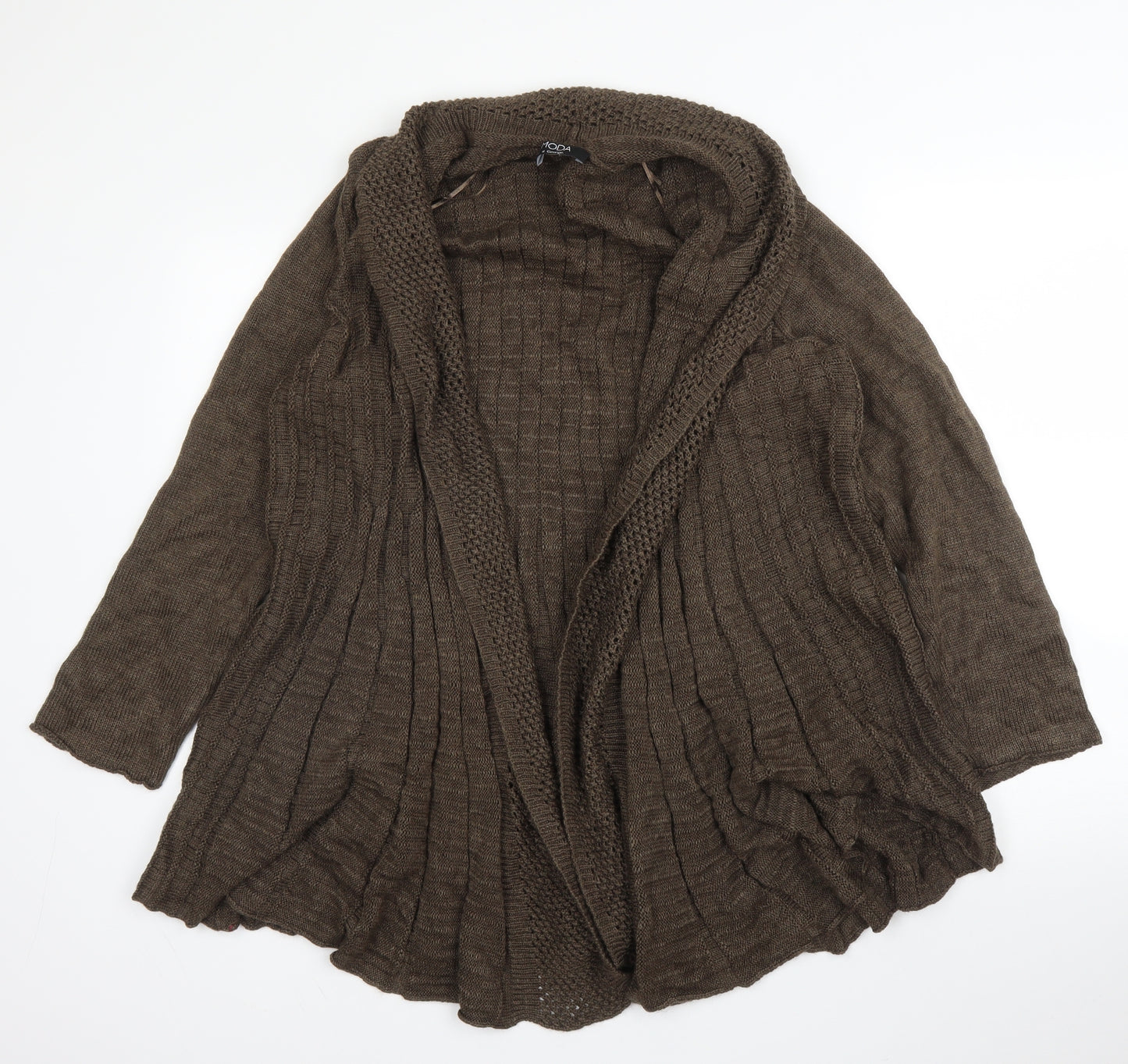 George Womens Brown V-Neck  Acrylic Cardigan Jumper Size 18
