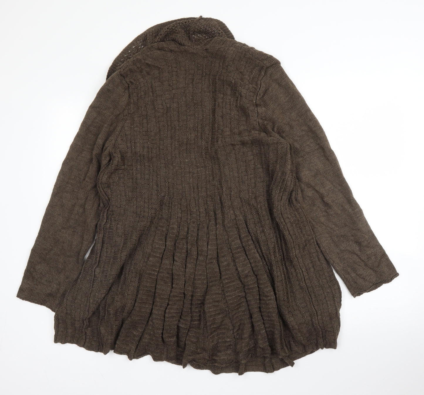 George Womens Brown V-Neck  Acrylic Cardigan Jumper Size 18