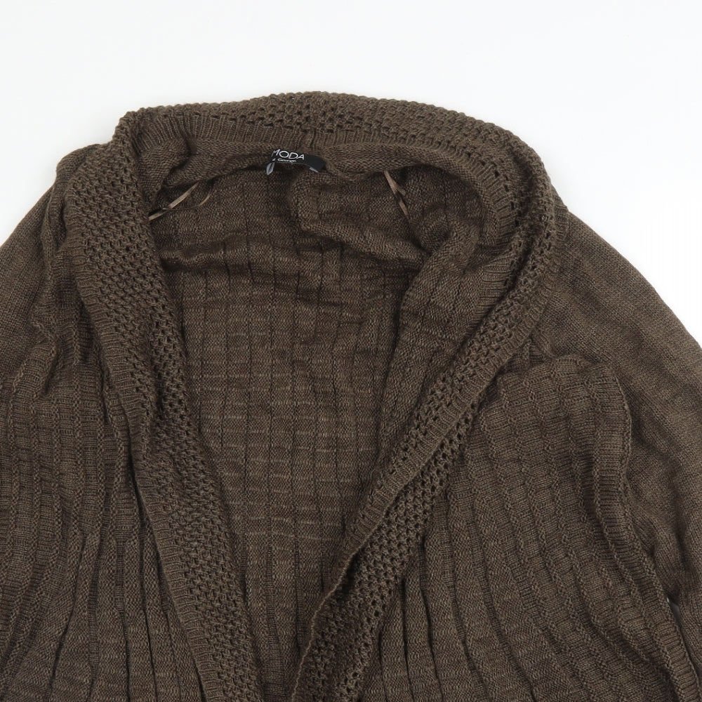 George Womens Brown V-Neck  Acrylic Cardigan Jumper Size 18