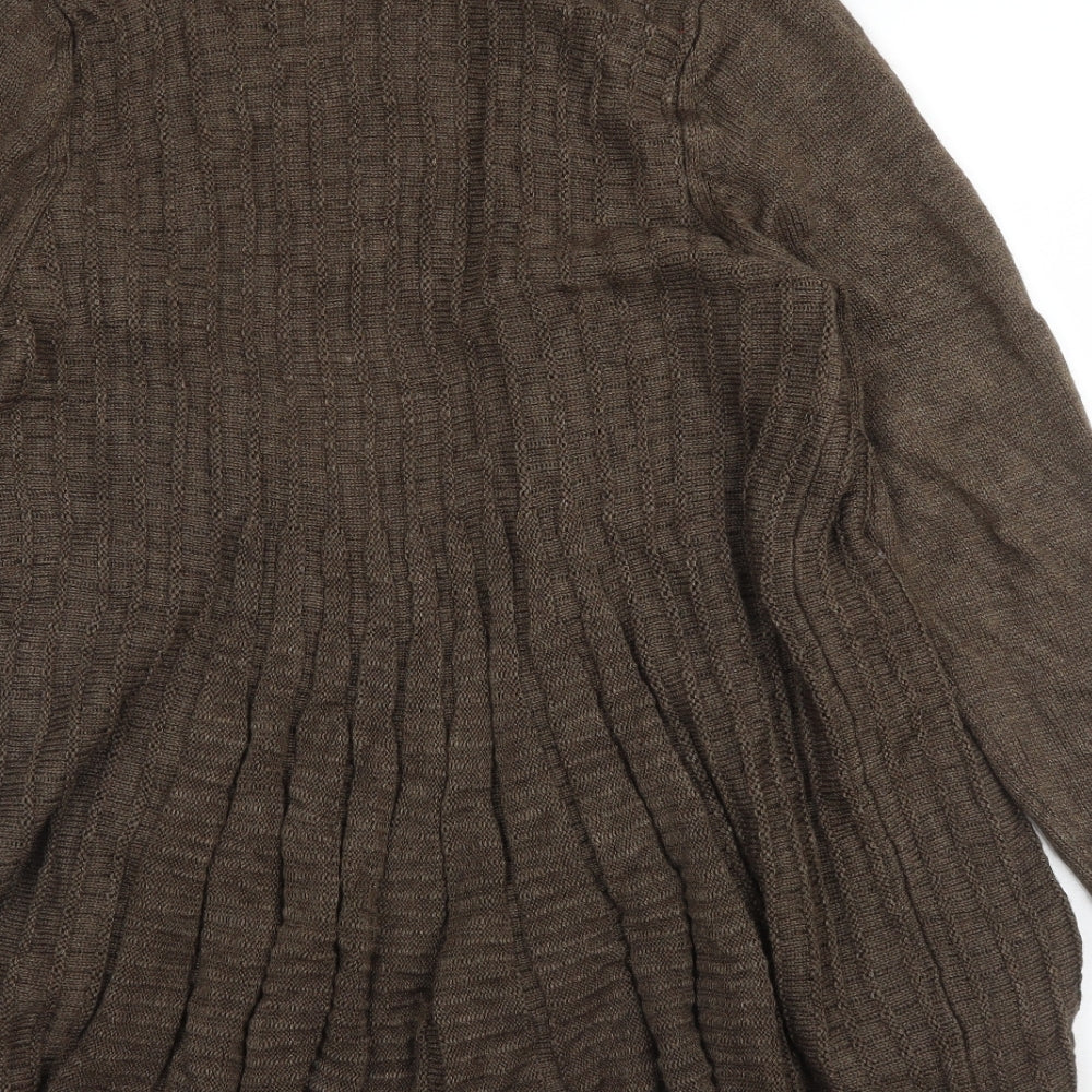 George Womens Brown V-Neck  Acrylic Cardigan Jumper Size 18