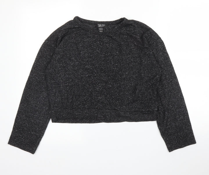 New Look Girls Grey Round Neck Viscose Pullover Jumper Size 12 Years
