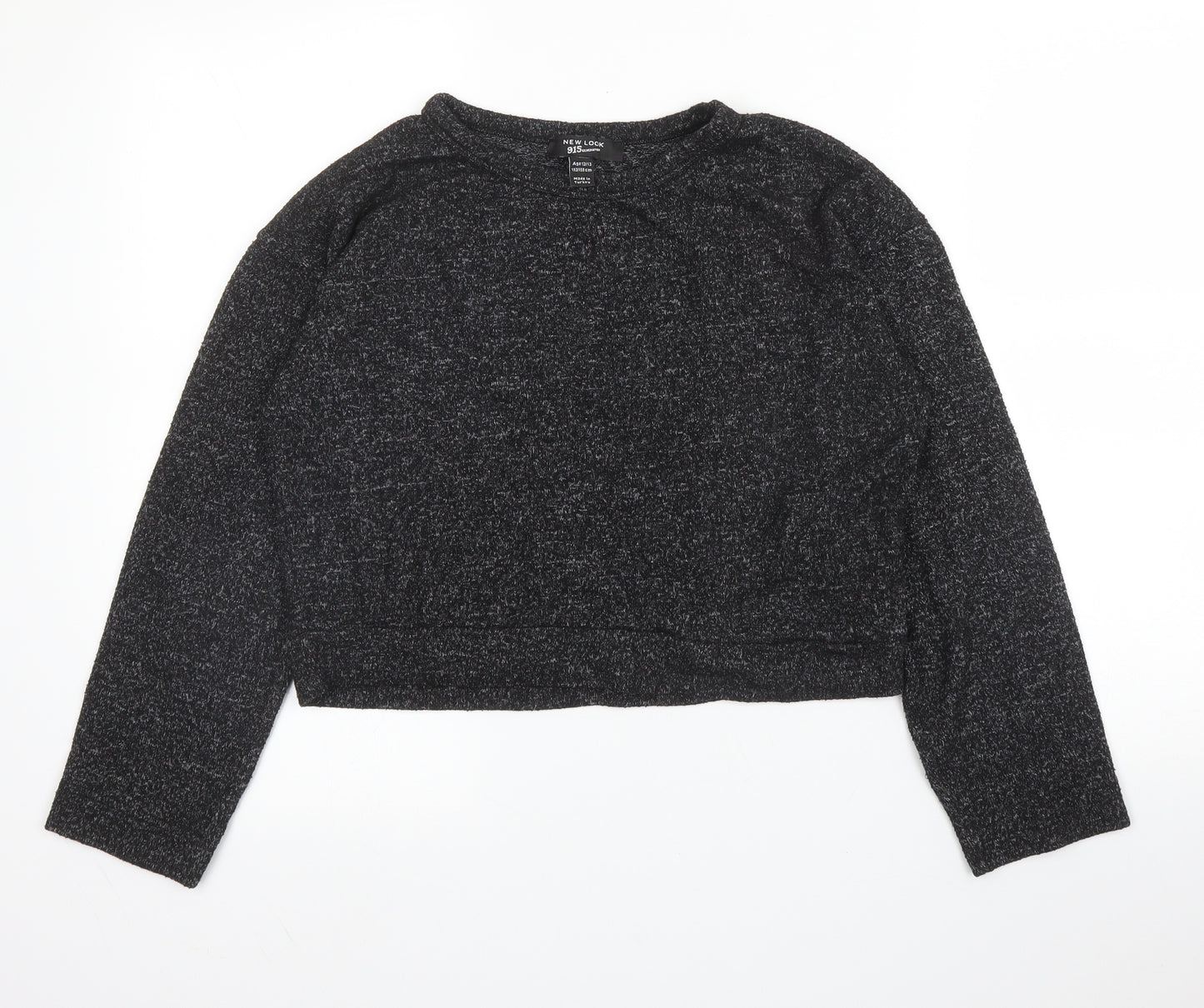 New Look Girls Grey Round Neck  Viscose Pullover Jumper Size 12 Years