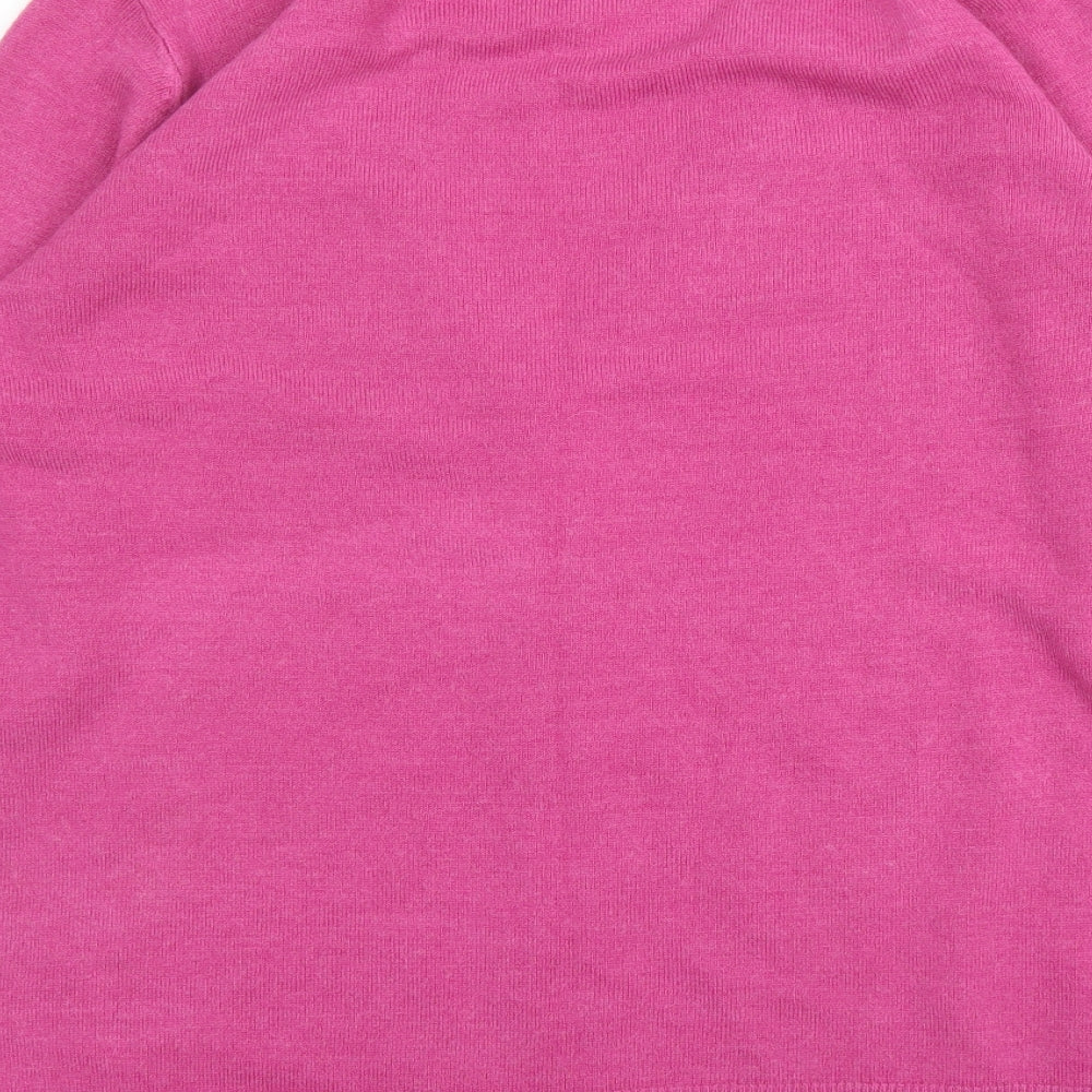 Papaya Womens Pink V-Neck  Acrylic Cardigan Jumper Size 18