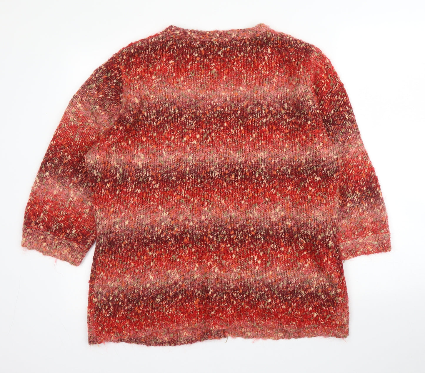 Per Una Womens Red Scoop Neck  Acrylic Cardigan Jumper Size XL