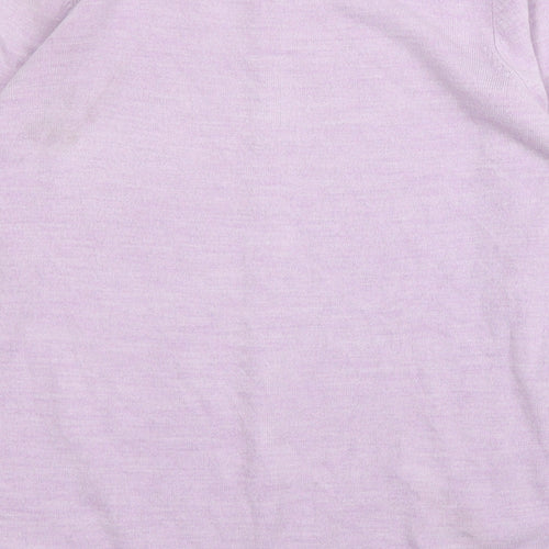 BHS Womens Purple Round Neck  Acrylic Cardigan Jumper Size 12