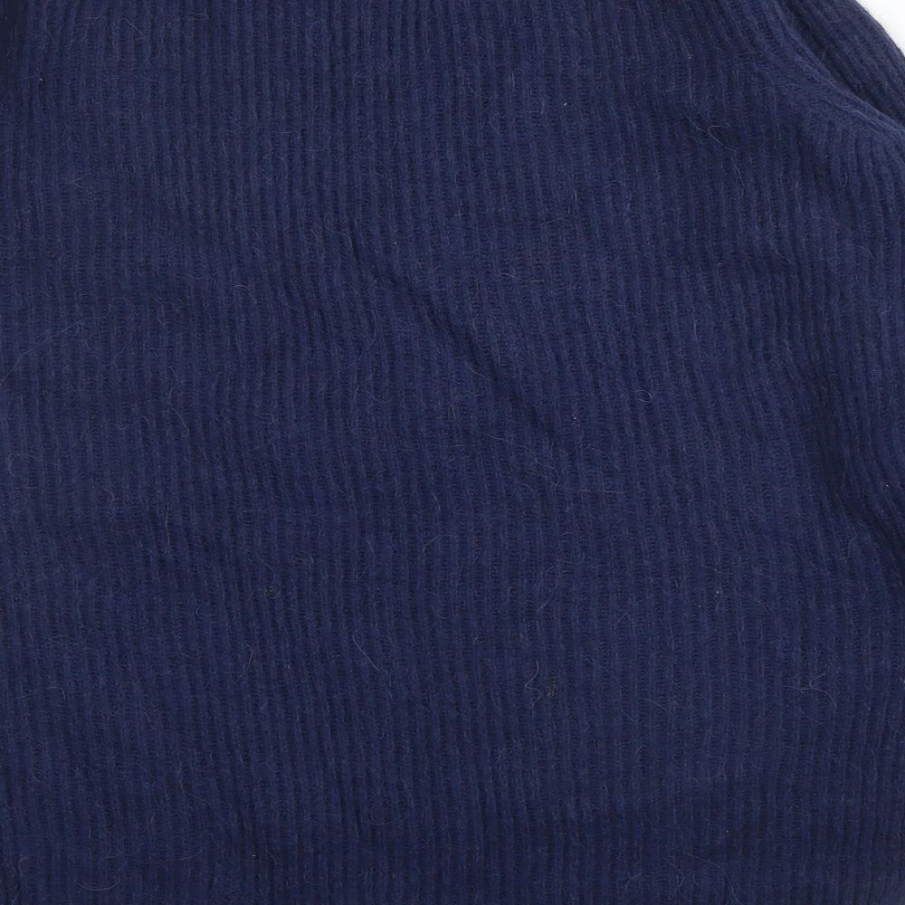 M&S Womens Blue Round Neck  Nylon Pullover Jumper Size 12
