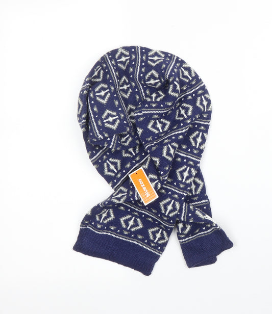 Debenhams Boys Blue Fair Isle Acrylic Bandana Scarf One Size