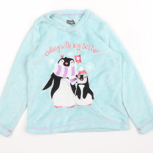 Studio Girls Blue Round Neck  Polyester Pullover Jumper Size 6 Years   - PJ top