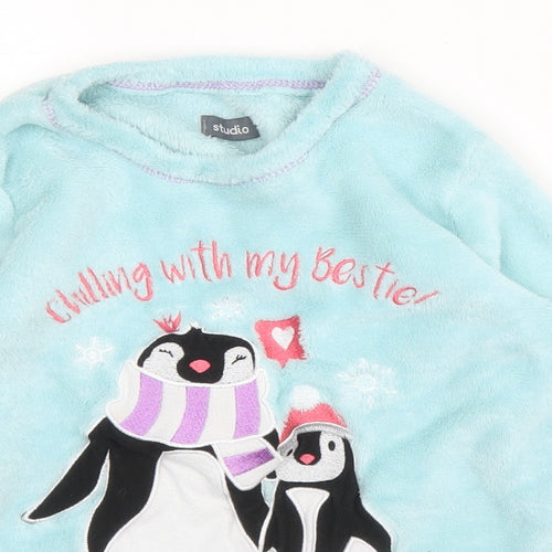 Studio Girls Blue Round Neck  Polyester Pullover Jumper Size 6 Years   - PJ top