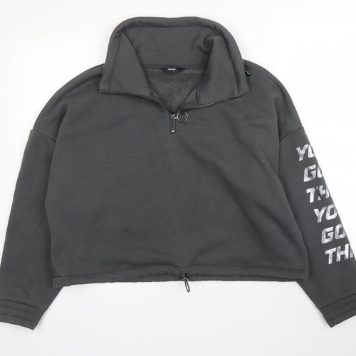 George Mens Grey High Neck  Cotton Pullover Jumper Size M