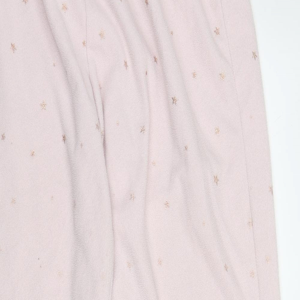 Tesco Womens Pink Solid Polyester Chemise Pyjama Pants Size 12   - Disney
