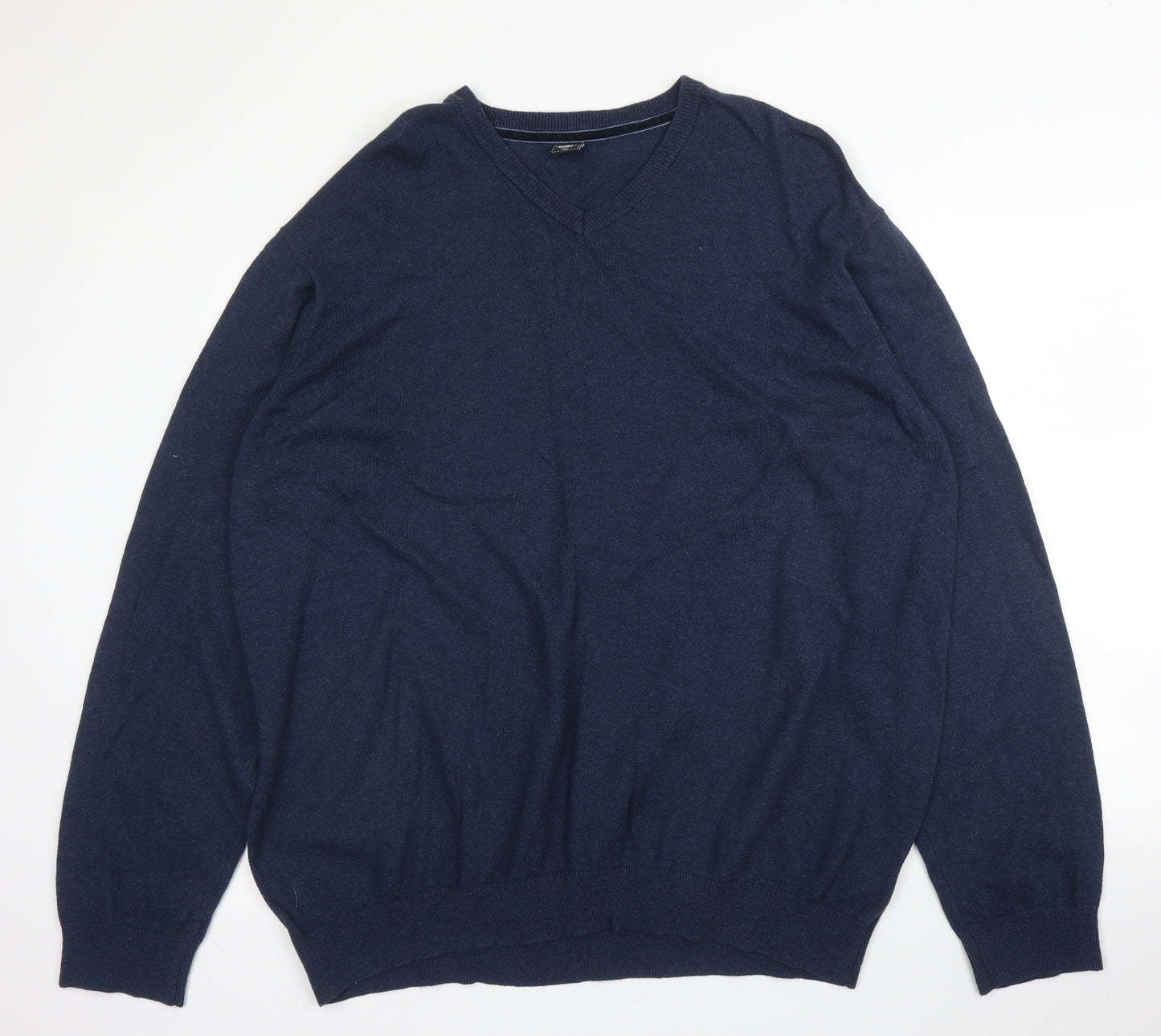 Cotton Traders Mens Blue Round Neck  Cotton Pullover Jumper Size 4XL