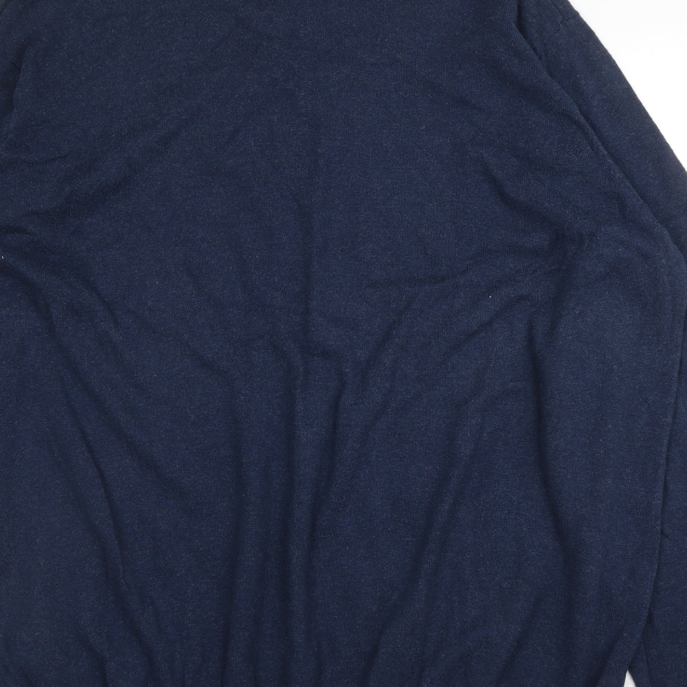 Cotton Traders Mens Blue Round Neck  Cotton Pullover Jumper Size 4XL